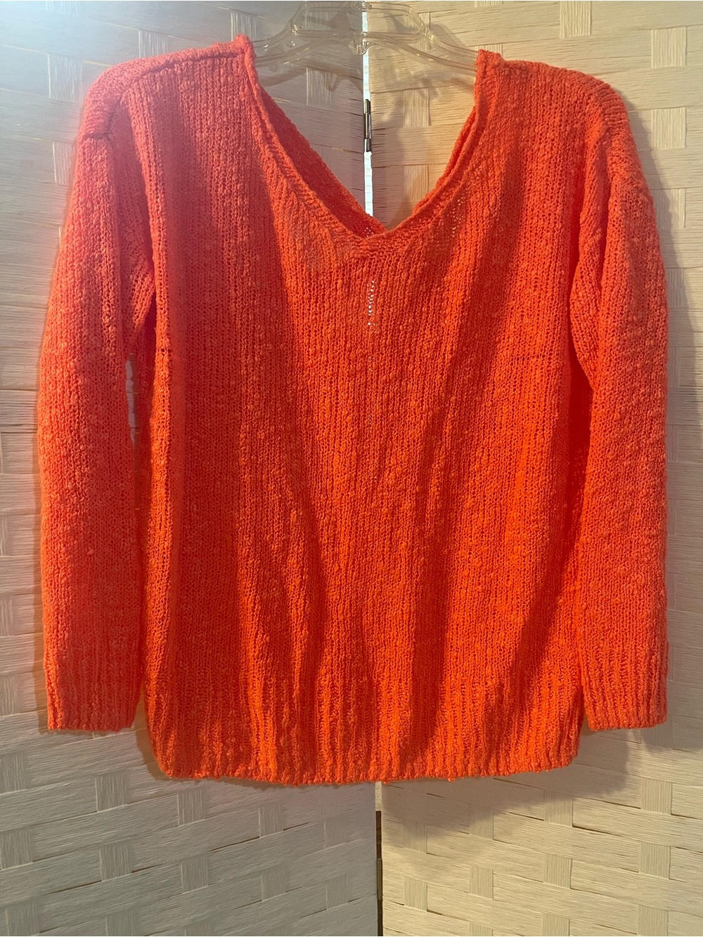 Mudd Sweater Size Small Coral Orange Cross Back Knit Y2k Vintage Classic